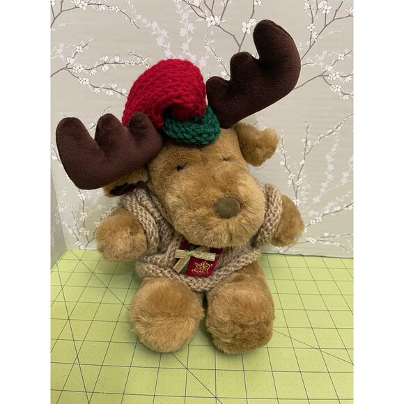 Tb Trading Company Christmas Reindeer Moose Plush Stuffed Animal Crotchet - Picture 1 of 9